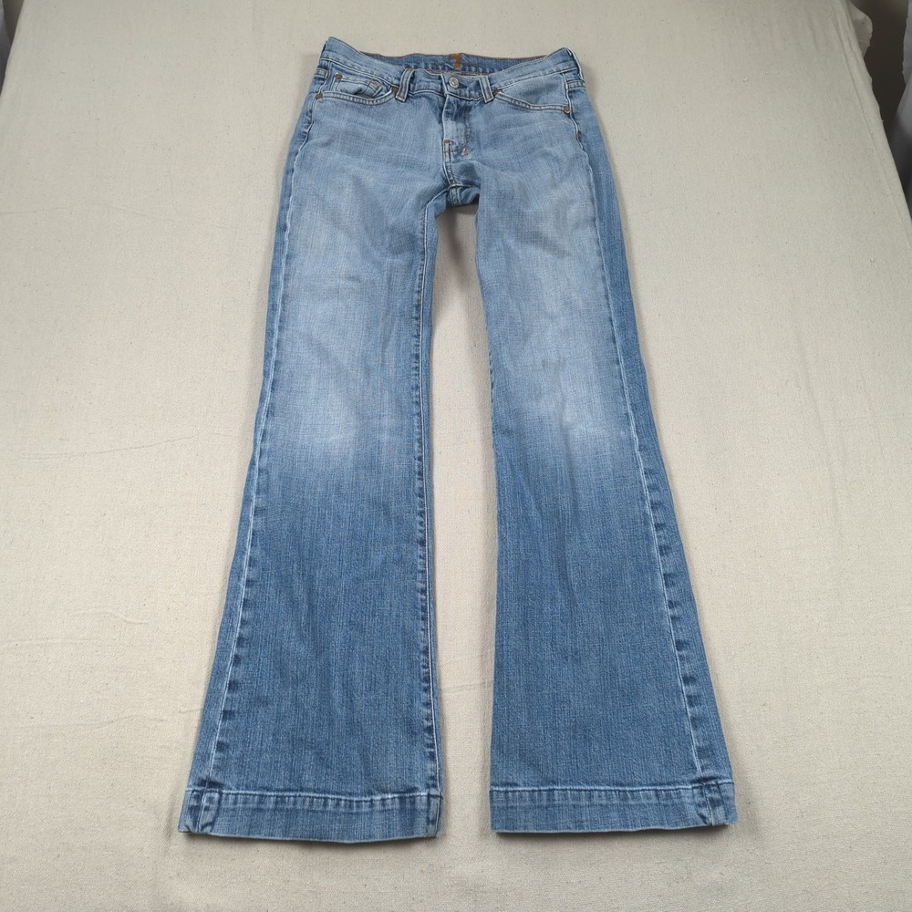 7 For All Mankind Jeans Womens 28 Blue Dojo Flare Hippie Boho Stretch